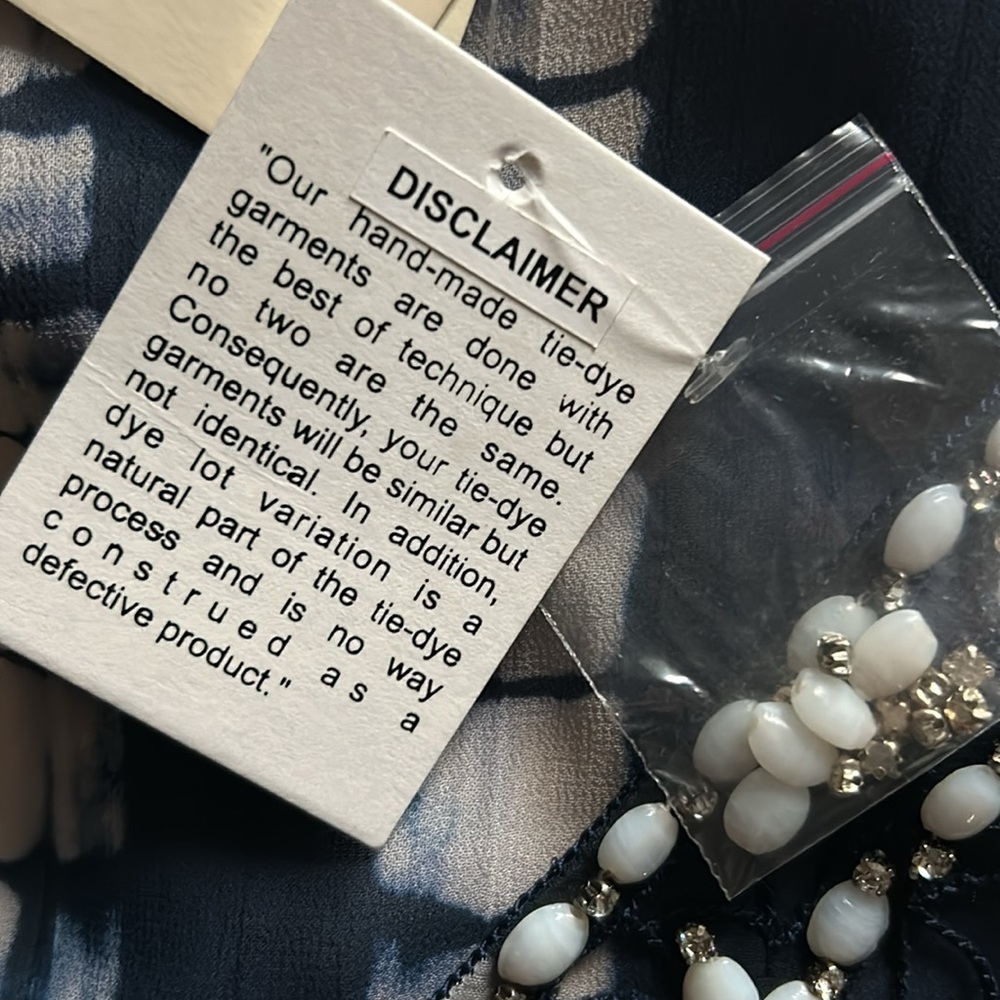 New Women's Debbie Katz South Beach Silk Beaded Kraftan Swimsuit Beach Coverup - Picture 10 of 12